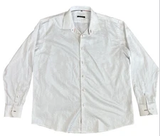 NWT Luciano Visconti White Button Down Shirt XL Mercerized 100% Cotton L/S