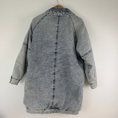 Vintage East West Acid Wash Denim Jeansjacke Mantel Gr. S 80er Retro Oversized - Bild 2 von 19