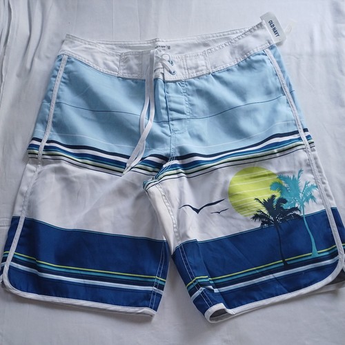 Old Navy Badeshorts neu mit Etikett Trucks ananasblau elastischer Bund S Medium