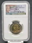 2008 South Africa 5 Rand 5R Nelson Mandela 90th Birthday Coin NGC MS65