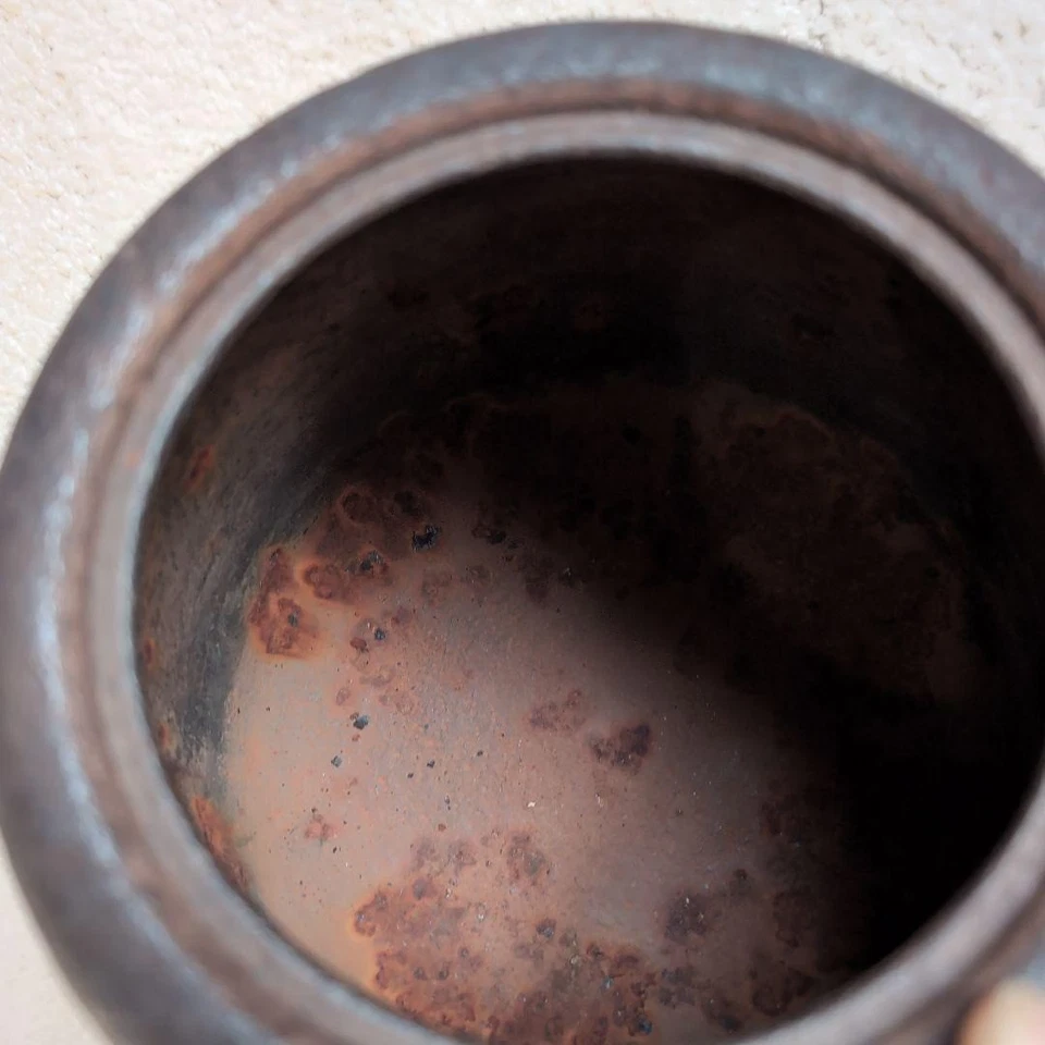 Hervidor de agua Chagama Kama ceremonia del té sado artesanías tradicionales japonesas de Kakusai Foto 2 de 4