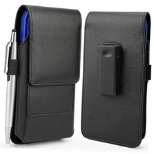  Phone Holster with 360° Rotating L (6.5 x 3.5x0.5 in) 02 Leather -Black
