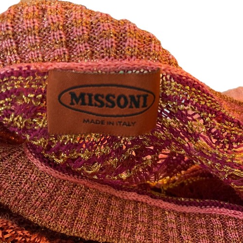 Vestido Camisa Túnica Missoni Vintage Oro Rosa Onda Metálica Talla 42 - Imagen 7 de 14
