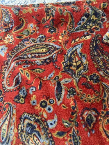 Lauren Ralph Lauren Paisley Fleece Überwurf Decke 70”x60” Rot LRL Vintage Style - Bild 3 von 8