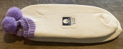 Calcetines Acrílicos De Colección Pom Pom Azul Tenis 7-9 NOS Para Mujer Corte Bajo Años 80 90 Blanco - Imagen 5 de 5