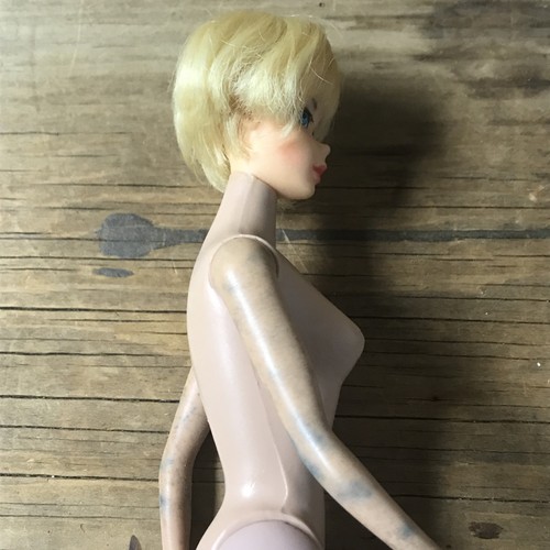 Vintage Barbie Hair Fair Head #4 Body B4 1958 Marlo Flip Swimsuit Mod LESEN - Bild 8 von 24