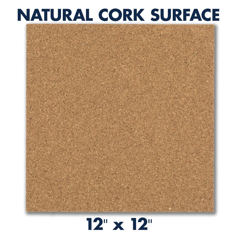 Cork Tiles, Bulletin Board Cork Panels 12" x 12" x 3/16", Natural, 8 Pack (108) - Image 4 of 4