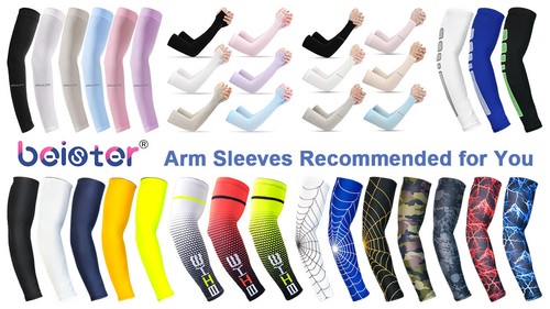3/6 Pairs UV Cooling Arm Sleeves Sun 6-pairs Black+white+grey+beige+blue+pink - Picture 5 of 8