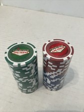 NEW 50ct Las Vegas Nevada Casino Souvenir Poker Chips 25 Green 15 Blue 10 Red