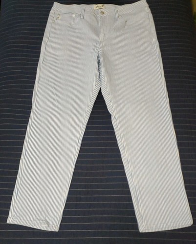 Seven7 90’s Straight Jeans Womens 12 High Rise Blue Pinstripes Denim NWOT - Bild 2 von 24