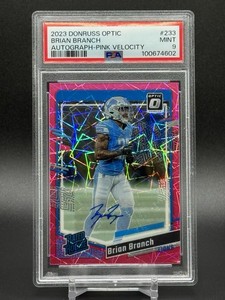 2023 Optic Brian Branch Rated Rookie Pink Velocity Auto #2/50 PSA 9 Lions RC