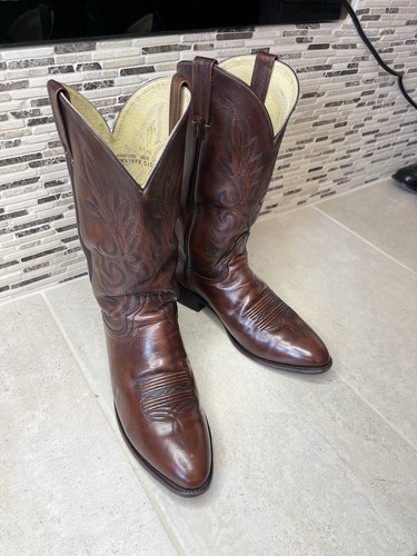 Dan Post Men’s Western Cowboy Boot Mahogany Antique Tan 10.5 EW Style 2111 - Picture 1 of 7
