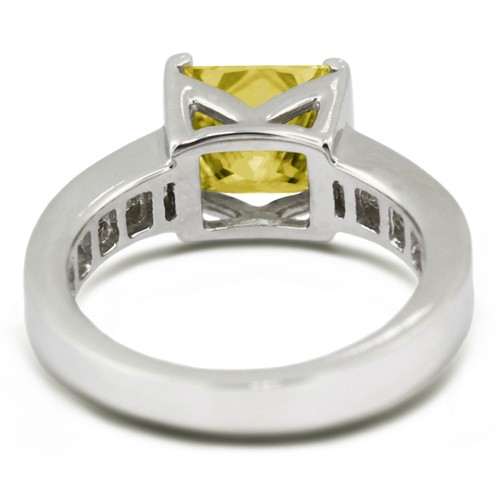 Klassischer Verlobungsring 3,92 kt gelb SI1 Princess natürliche Diamanten Plattiert - Bild 5 von 11