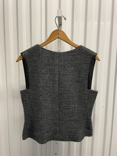 A00 Chanel by Karl Lagerfeld Charcoal Grey Wool Tweed Skirt Suit Women’s FR 40 - Picture 4 of 16