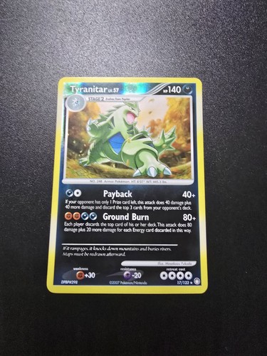 Pokemon Card TCG  Tyranitar (17/123) Rare Reverse Holo Mysterious Treasures NM - Picture 1 of 3
