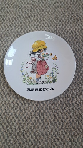 Rebecca Retro Vintage Plate 80s / 90s Girl Purbeck ceramics uk - Picture 1 of 2