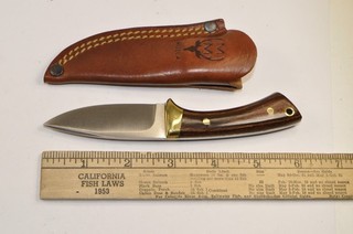 Vintage Muela Colibri Fixed Blade Knife 2 3/4" Redwood Handle Original Sheath