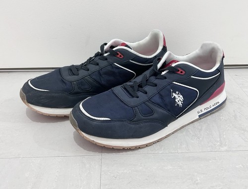 U.S POLO Assn Men's Lace Trainers Shoes Navy and red UK 10 EUR 45