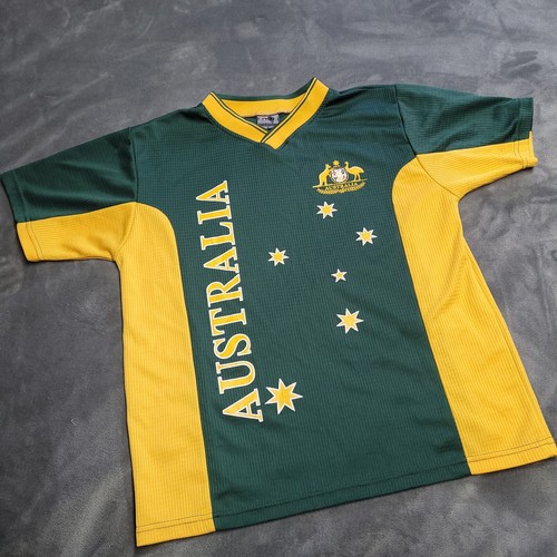 Australia Roo Rugby Soccer Shirt Yellow Green Men's Small Jersey Futbol Stars - Picture 1 of 8