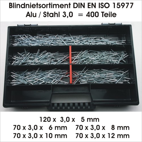 Blindnieten Popnieten Flachkopf Alu-Stahl Blindniet Niete Nieten Flachkopfnieten - Bild 3 von 11