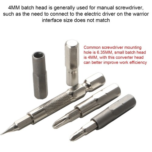 6pcs Bit Adapters Tool Conversion 6.35mm to 4mm for Improvement Work Efficiency - Picture 4 of 8