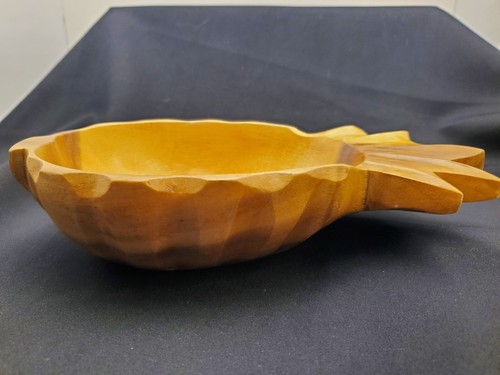 Vintage 1970's Era Hawaiian Tiki Pineapple Bowls Monkey Pod Wood -Set of TWO - Picture 7 of 9