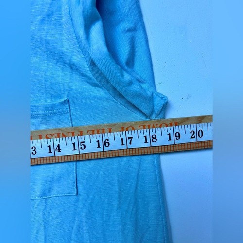 LILLA P Sustainable Minimalist Casual Sleeveless Blue pastel Midi Dress Sz M - Picture 5 of 7