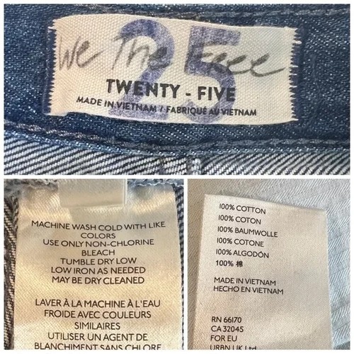 Pantalones cortos de mezclilla para mujer WE THE FREE PEOPLE talla 25 Beach Break Romeo enrollados - Imagen 9 de 11