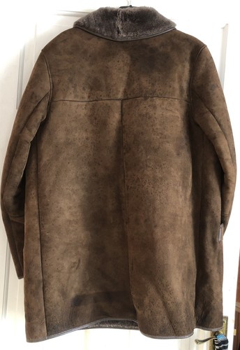 ABRIGO DE PIEL DE OVEJA REAL VINTAGE DAMAS DOWNLAND GLASTONBURY MARRÓN APROX TALLA 14/38 - Imagen 4 de 5