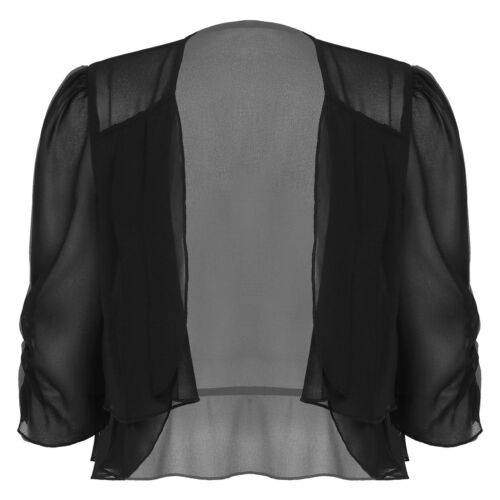 Cardigan donna chiffon mantelle bolero spalle scoperte matrimonio festa abito da sposa copricostume - Foto 52 di 107