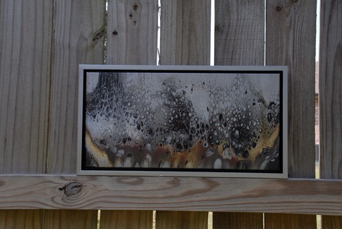 Quadro originale astratto fluido acrilico dipinto arte 10""x20"" tela firmata arte moderna - Foto 14 di 15