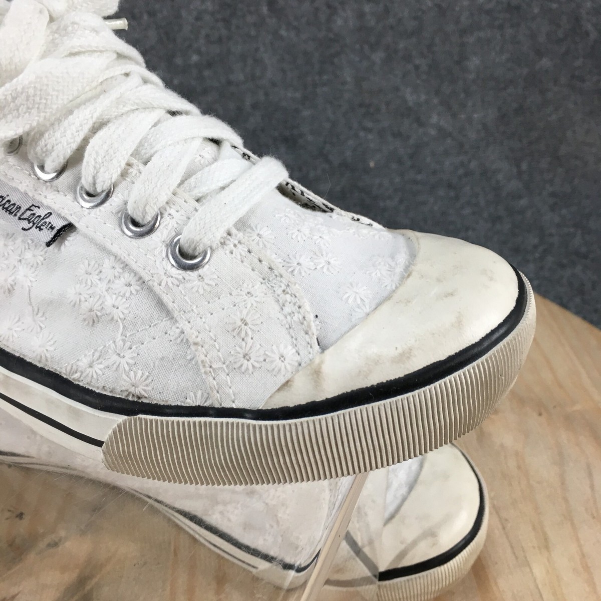 Sandales Compensées American Eagle Pointure 8.5 - Vinyle Blanc, Talon Moyen, Neuf Sans Boîte