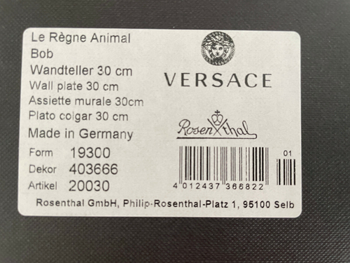 VERSACE Le Regne Animal BOB WALL PLATE 12 " Rosenthal 30 cm Wandteller Gorilla - Picture 4 of 4