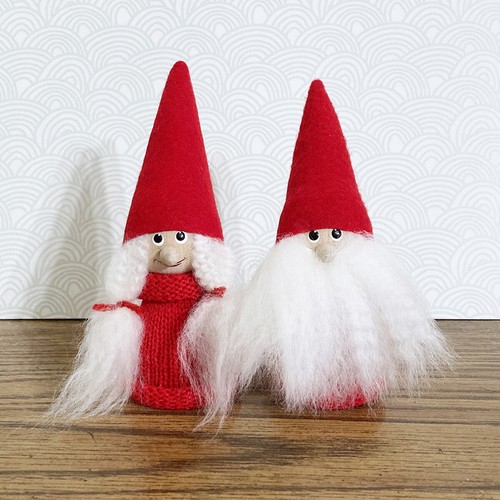 Nordic Tomte Weihnachtsmann Figur Weihnachten 2er Set Holz Nisse Wichtel - Bild 14 von 34