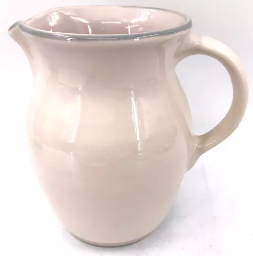 Pfaltzgraff Aura 32oz Stoneware Pitcher Pink & Blue 7" Handle Spout Vintage