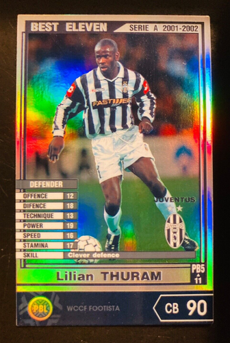 2019 Panini Footista 01-02 WCCF Best Eleven PE05 Lilian Thuram refractor card - Picture 1 of 2