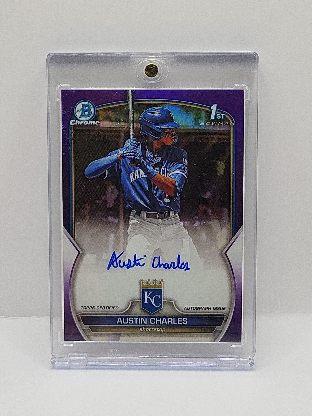 Austin Charles 2023 1st Bowman Chrome AUTO Prospect PURPLE REFRACTOR /250