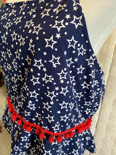 America & Beyond Women's Sz Medium Red White Blue Strappy 4th Of July Casual Top - Picture 3 of 12