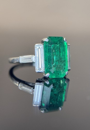 Art Deco Boodles 3.69ctw GIA Emerald Diamond Ring - Picture 18 of 20