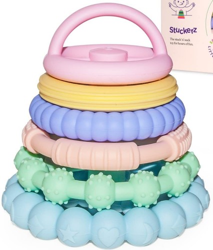 Silicone Stacking Toy – Premium Stacking Teethers- Interactive and Fun for Baby - Foto 9 di 18