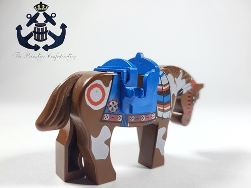 LEGO 1990s Wild Western Indians Brown Horse Minifigure + Blue Saddle 4493c01px2 - Picture 3 of 3