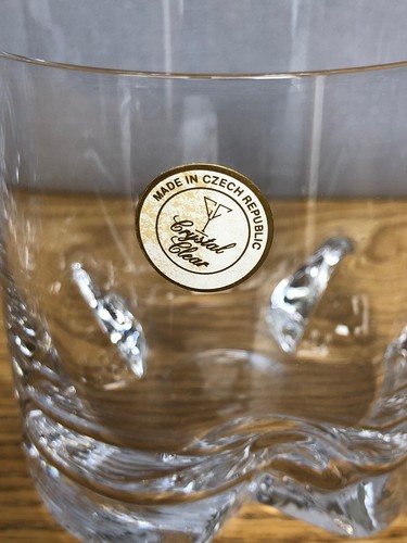 6 Crystal Clear Glasses ~ Made in Czech Republic Old Fashioned Glasses Boxed NIB - Picture 3 of 12