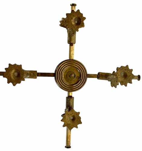 Ornate Antique Adjustable Footed Decorative Brass Trivet, Holder, Stand - Picture 7 of 9