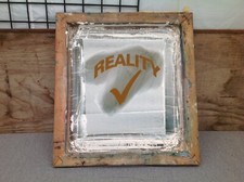 Vintage Silk Screen Printing "Reality" Wood Frame