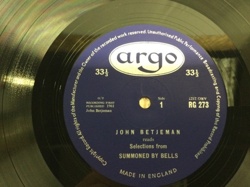 John Betjema Summoned By Bells-Argo-RG 273-UK-1961 EX/VG+ 12"LP - Picture 6 of 6