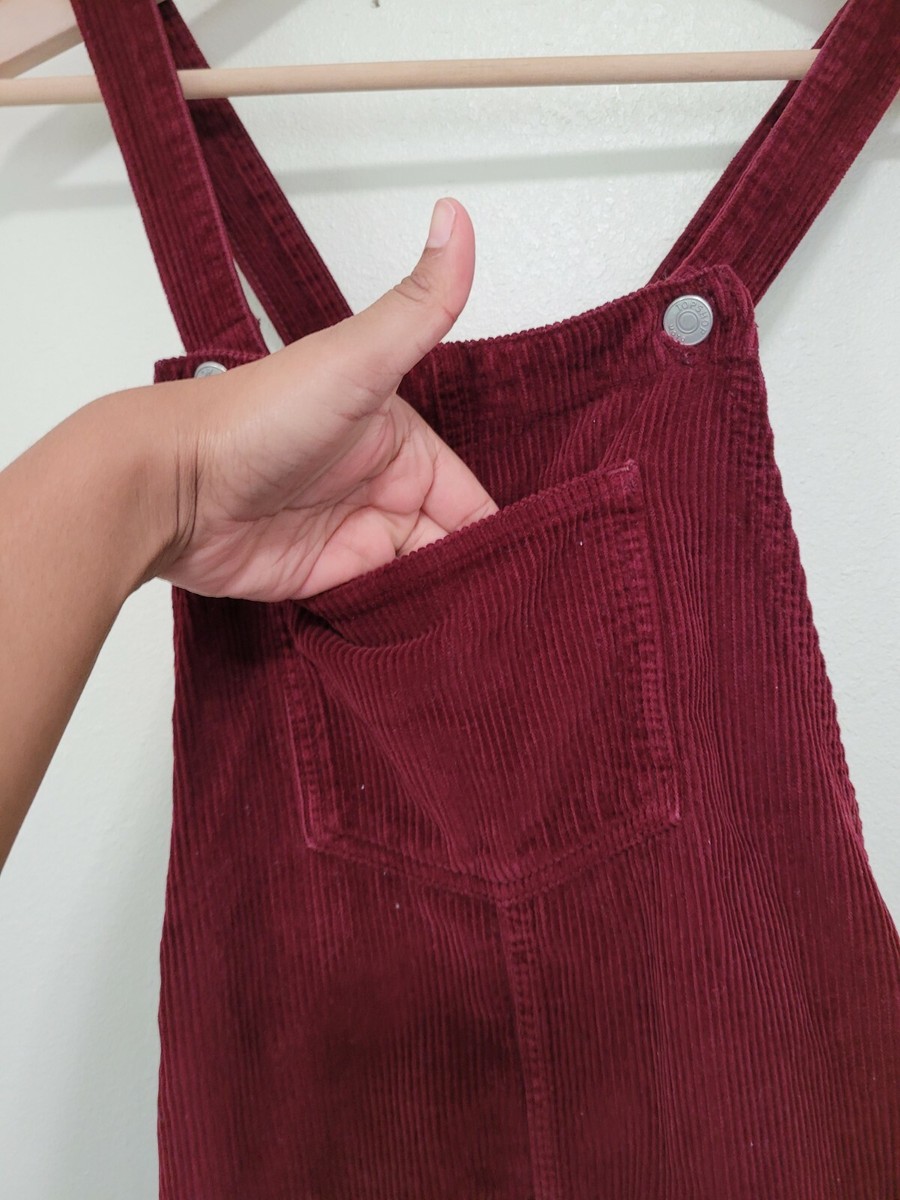 Corduroy overall dress clearance burgundy