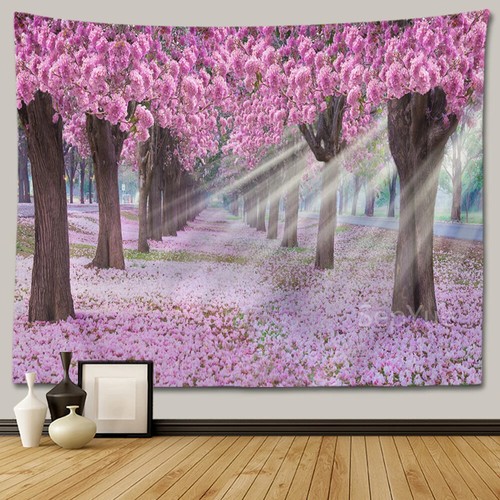 Cherry Blossom Wall Home Decoration Bedroom Landscape Fabric tapestry - Picture 17 of 37