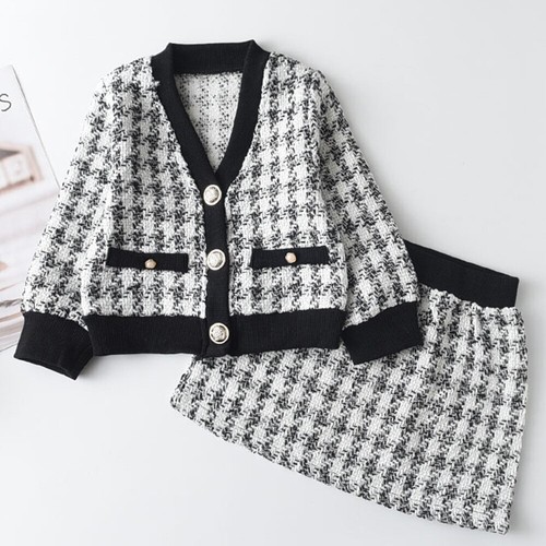 New Girls Clothes Plaid Vest Dress Retro Outwear Coat 3 Pcs Baby Party Outfits - Picture 25 of 25