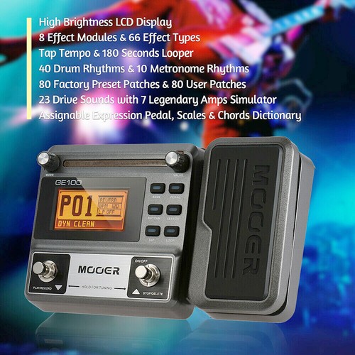 MOOER GE100 Guitar Multi-effects Processor Effect Pedal with 180S Loop Recording - Picture 4 of 12