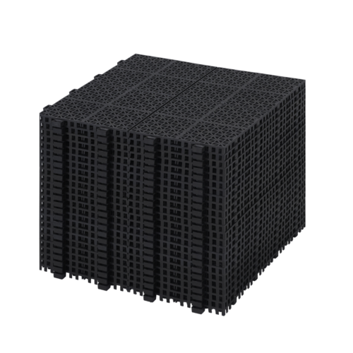 24PCS Plastic Interlocking Patio Deck Tiles 12"x12"Indoor Outdoor Flooring Black - Picture 2 of 12